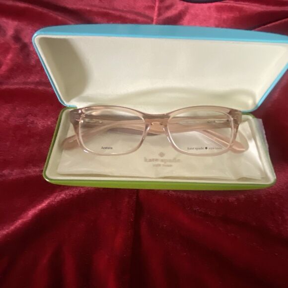Kate Spade Elora Mauve Pink On Striped Temples 135 Eyeglasses New With Case - Picture 1 of 7
